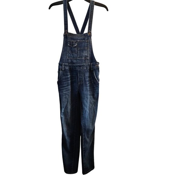 Free People Denim Bib Overalls With Pocket Detailing & Adjustable Straps size 25 - Picture 1 of 9